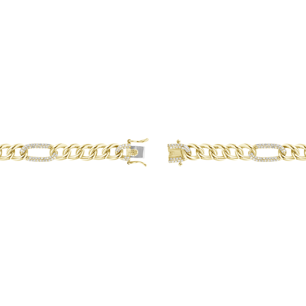 14K Paper Natural Diamond CUBAN Bracelet