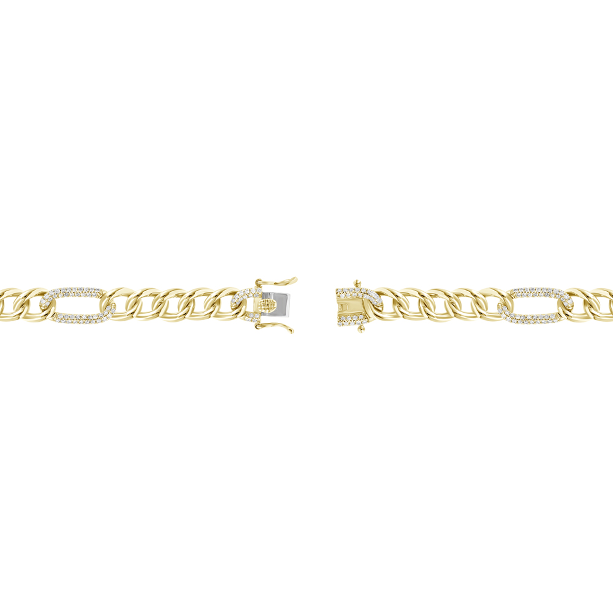 14K Paper Natural Diamond CUBAN Bracelet