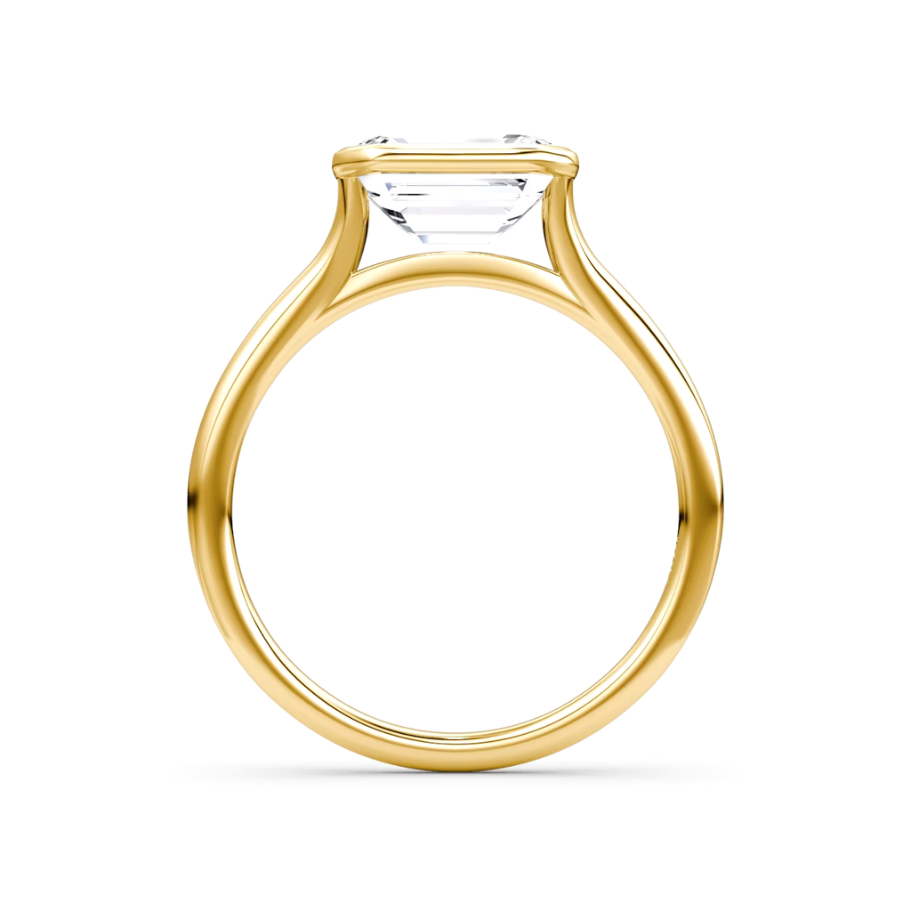 3 Carats Emerald Cut Bezel Diamond Ring
