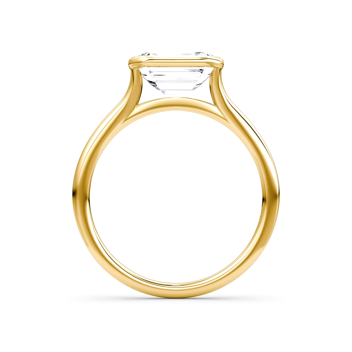 3 Carats Emerald Cut Bezel Diamond Ring