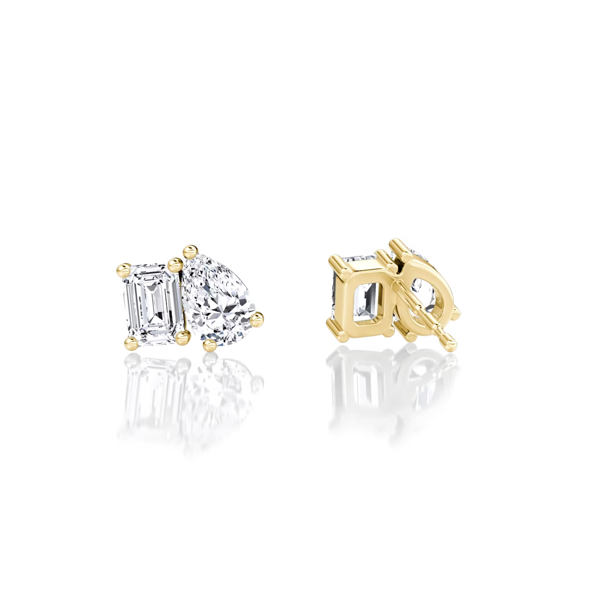 1 to 4 carats 2 Stone Perfect Match Earrings