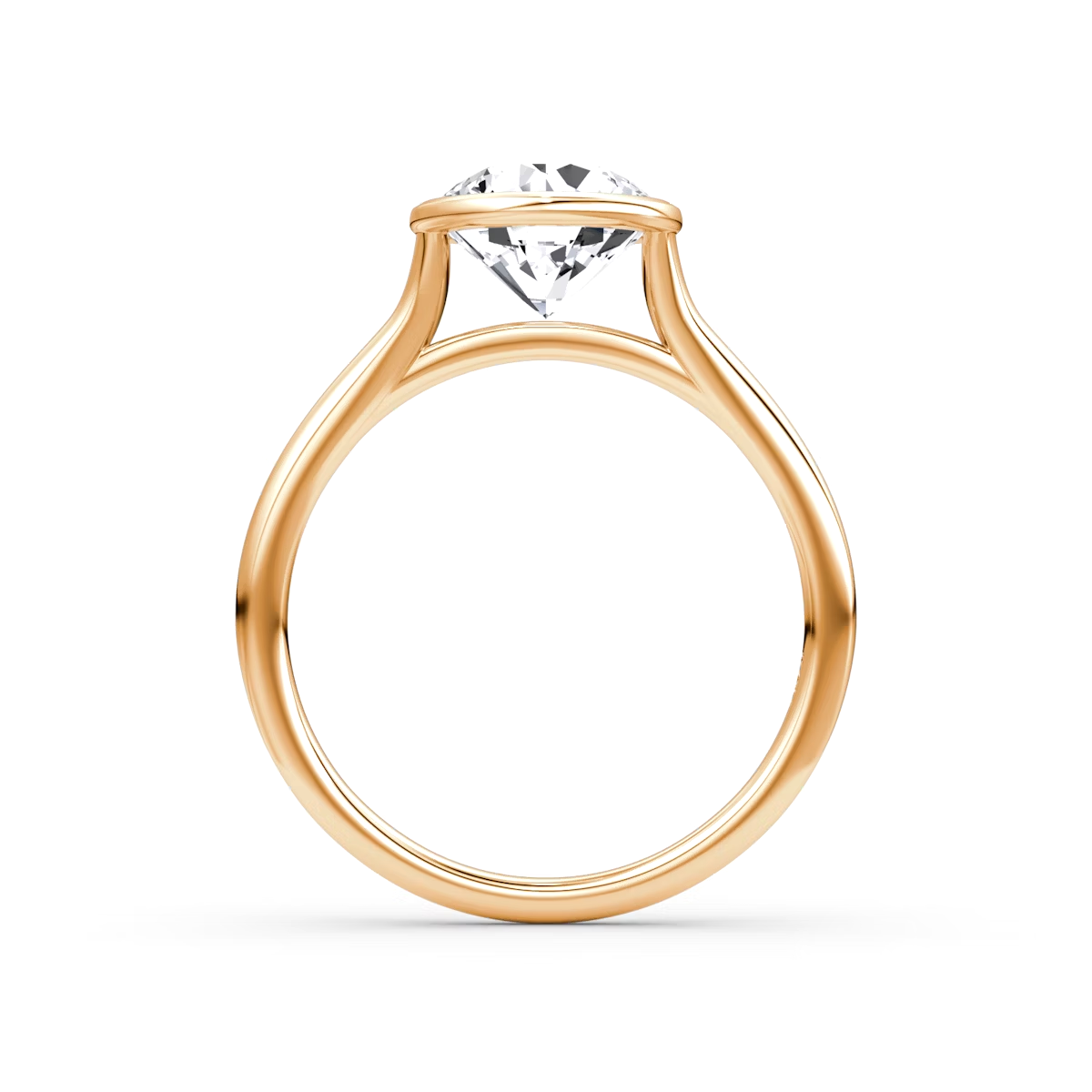 2.5 Carats Round Shape Bezel Diamond Ring