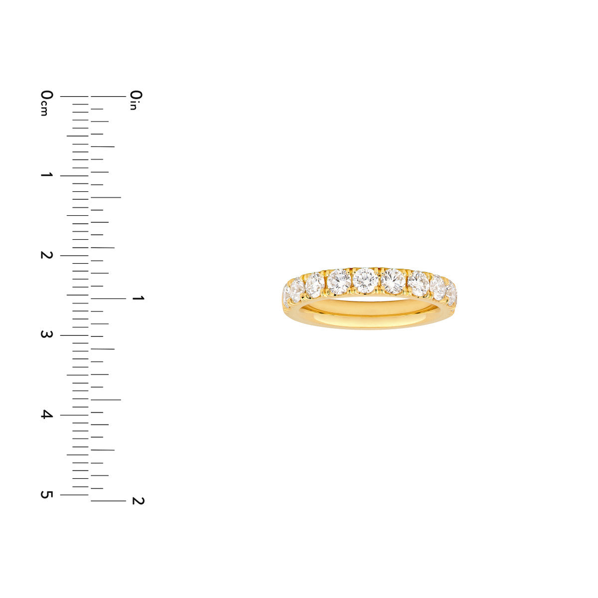 14K Gold, 1-1/3ct Lab Diamond Half Eternity Band