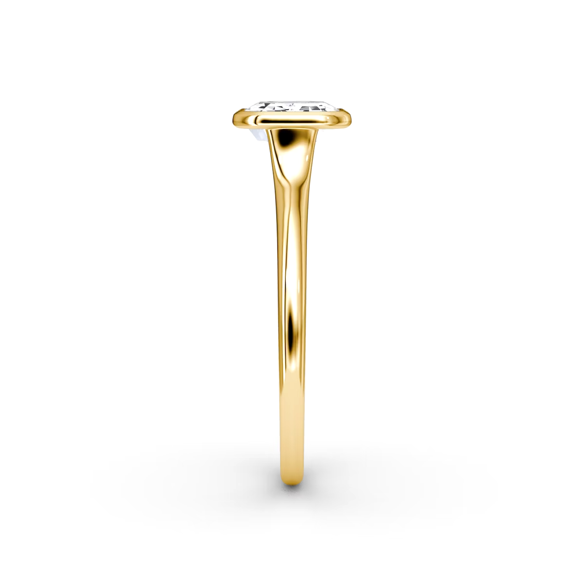 3 Carats Emerald Cut Bezel Diamond Ring