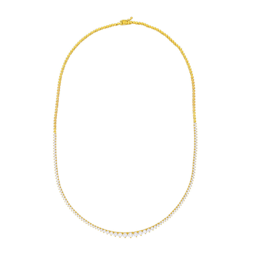 Natural Diamond Graduated Half Tennis Necklace (3-1/4tcw)