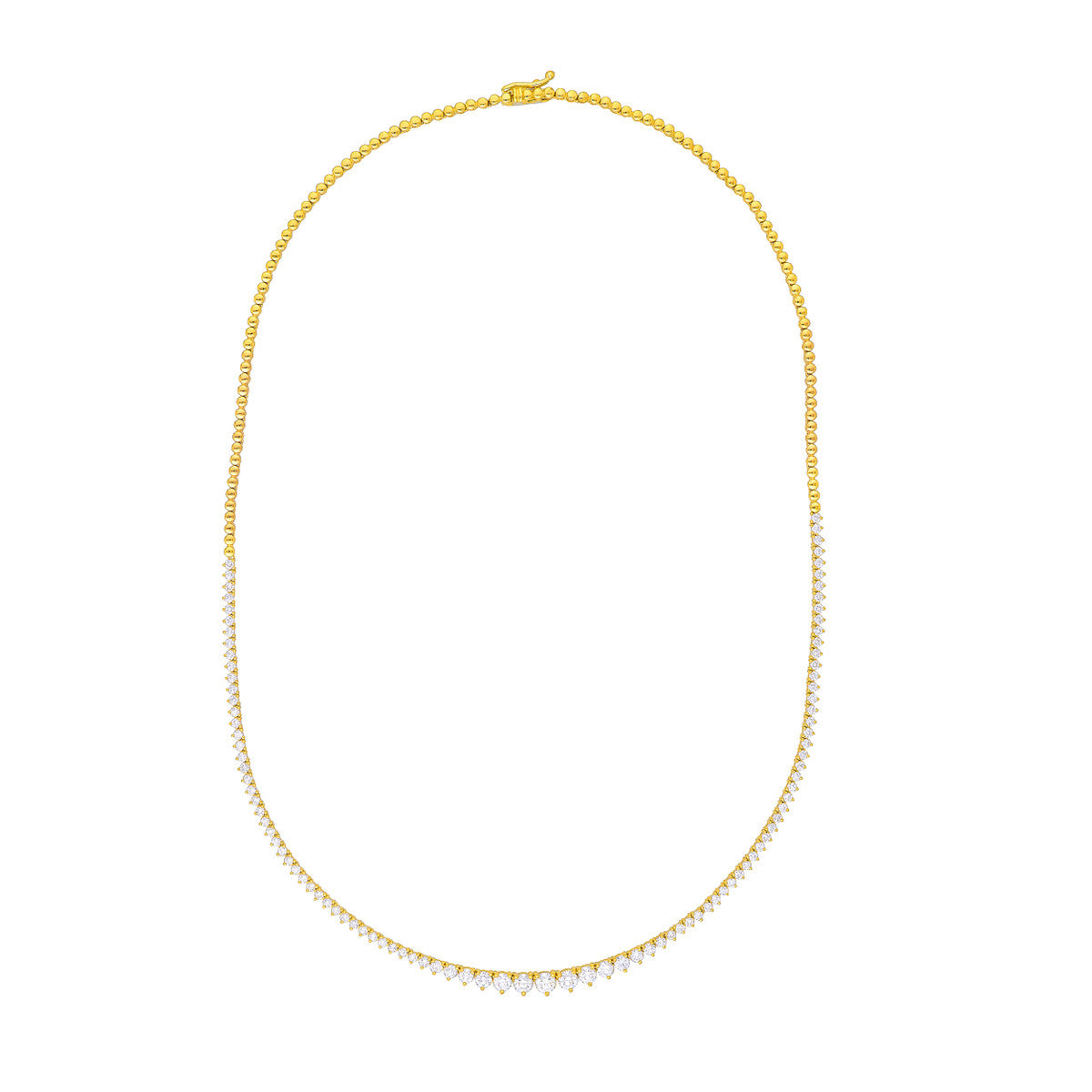Natural Diamond Graduated Half Tennis Necklace (3-1/4tcw)