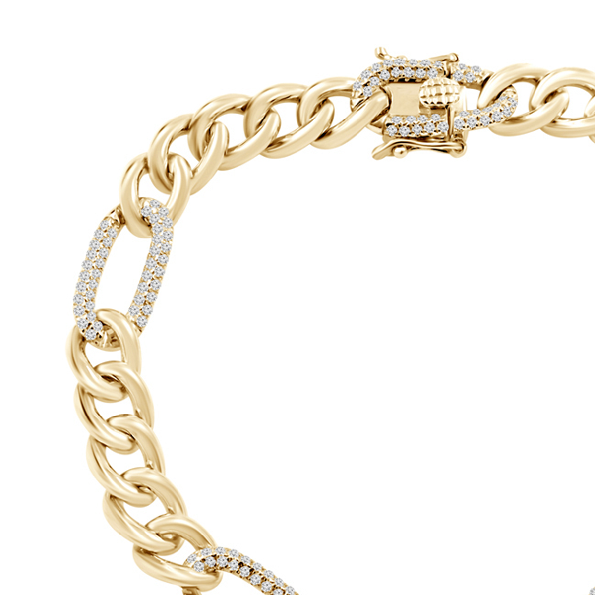 14K Paper Natural Diamond CUBAN Bracelet