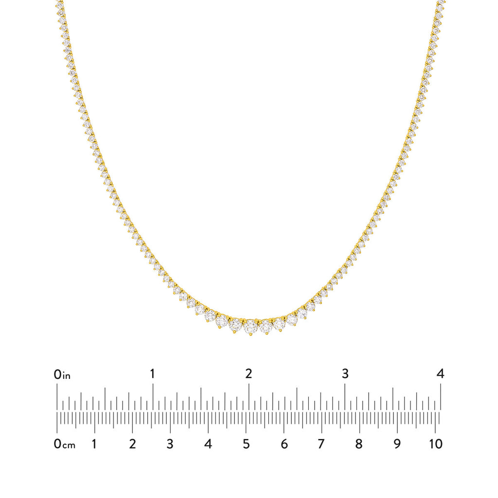 Natural Diamond Graduated Half Tennis Necklace (3-1/4tcw)