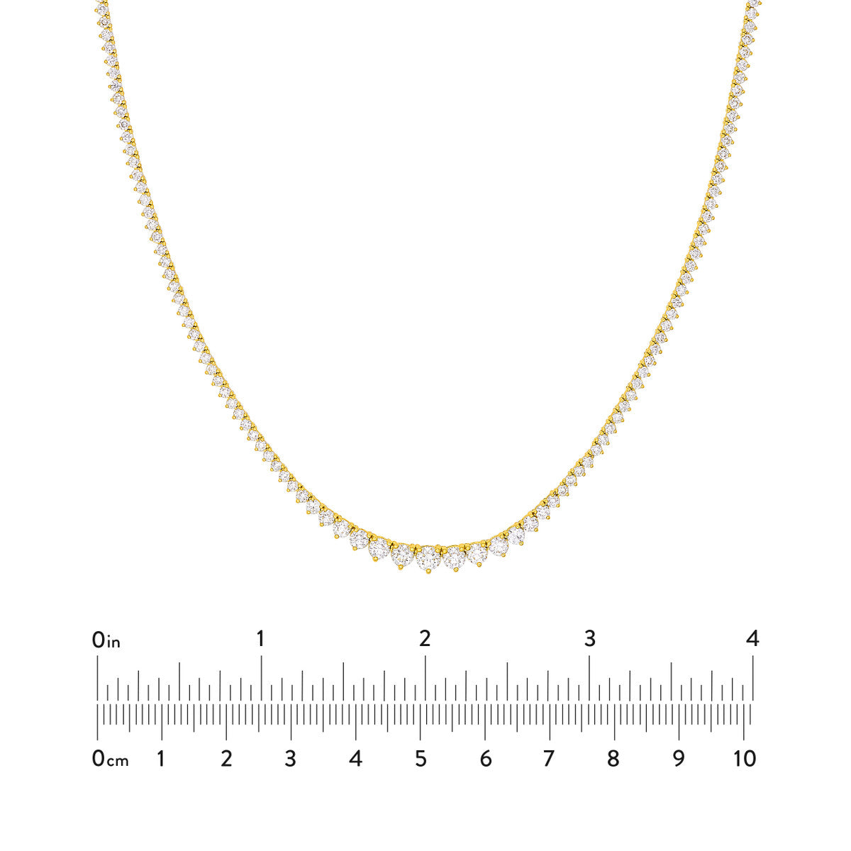 Natural Diamond Graduated Half Tennis Necklace (3-1/4tcw)