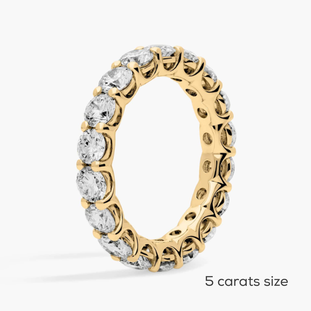 3 to 5 Carats Low Profile Round Eternity Band