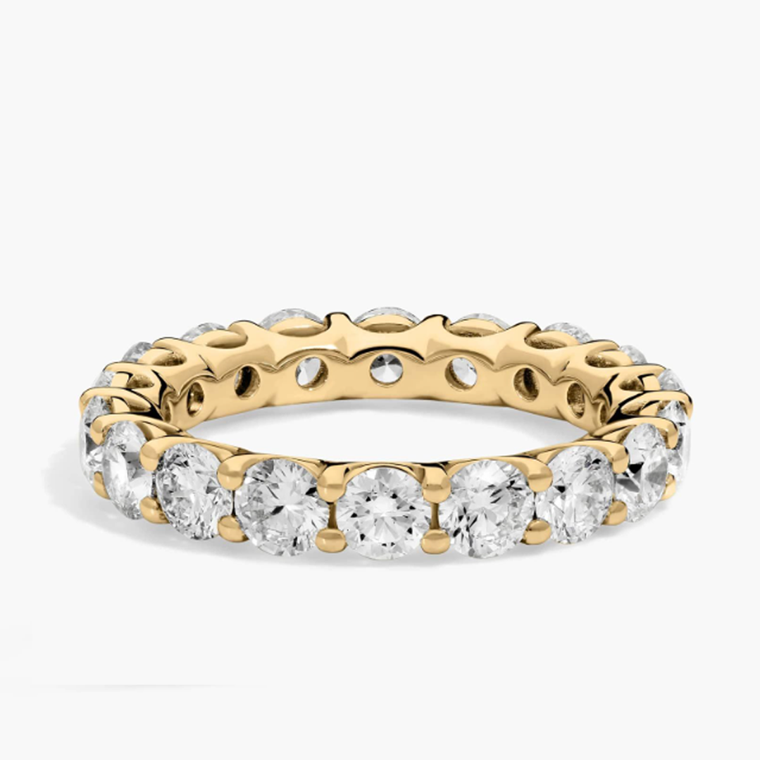 3 to 5 Carats Low Profile Round Eternity Band